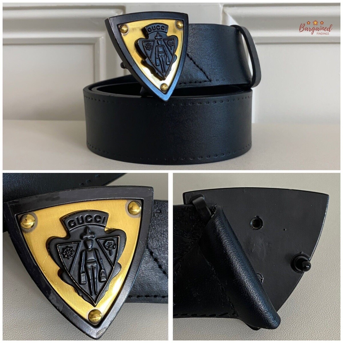 Authentic Gucci Black Leather Gold Hysteria Crest Buckle Authentic Gucci Black Leather Gold Hysteria Crest Buckle