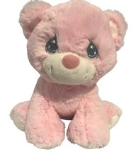 Precious Moments Aurora Pink Charlie Bear Plush Teddy Bear Baby Rattle 8 Inch