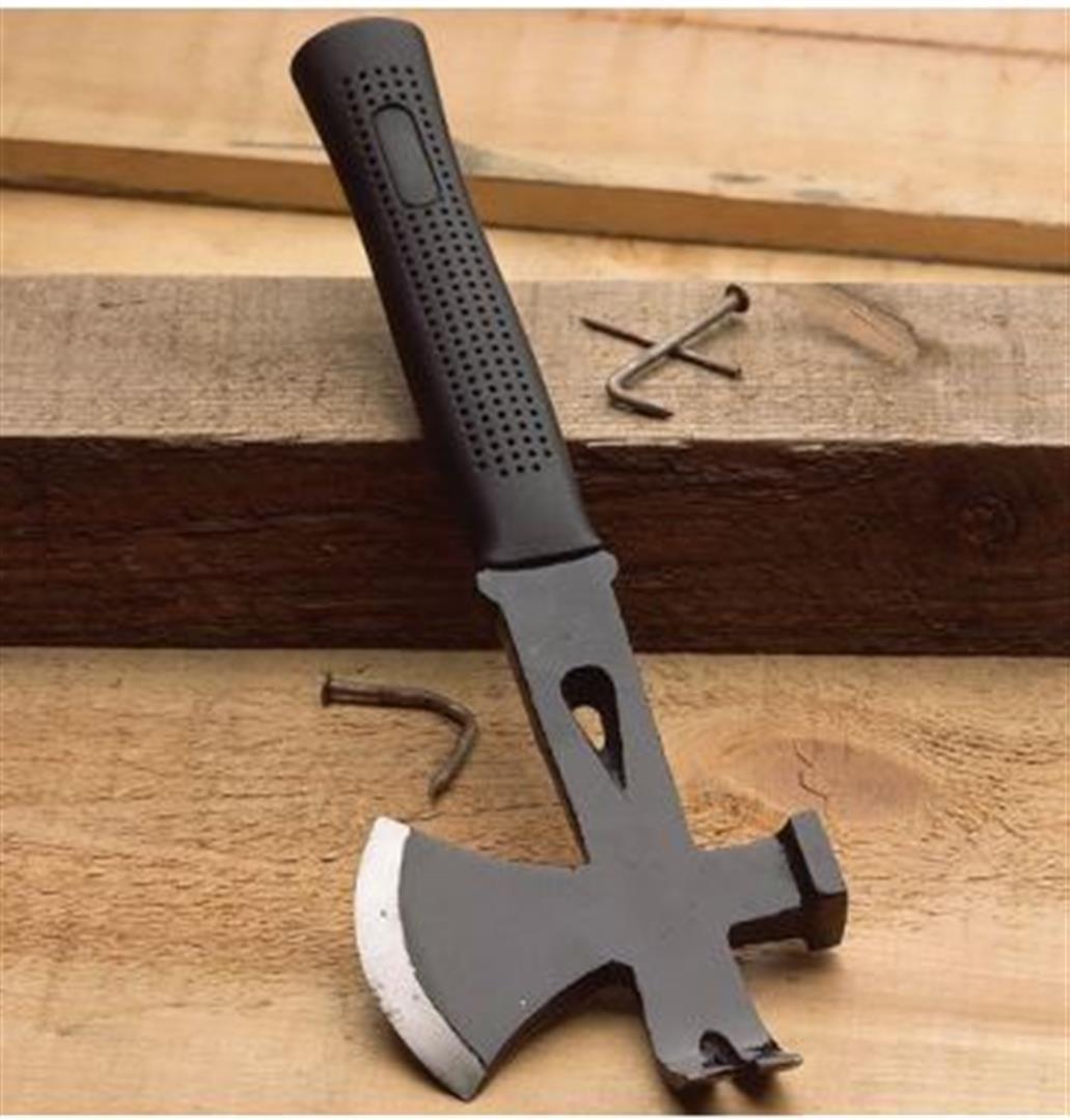 Multi Axe Hatchet Large Tomahawk Crowbar Nail Tent Peg Puller Hammer