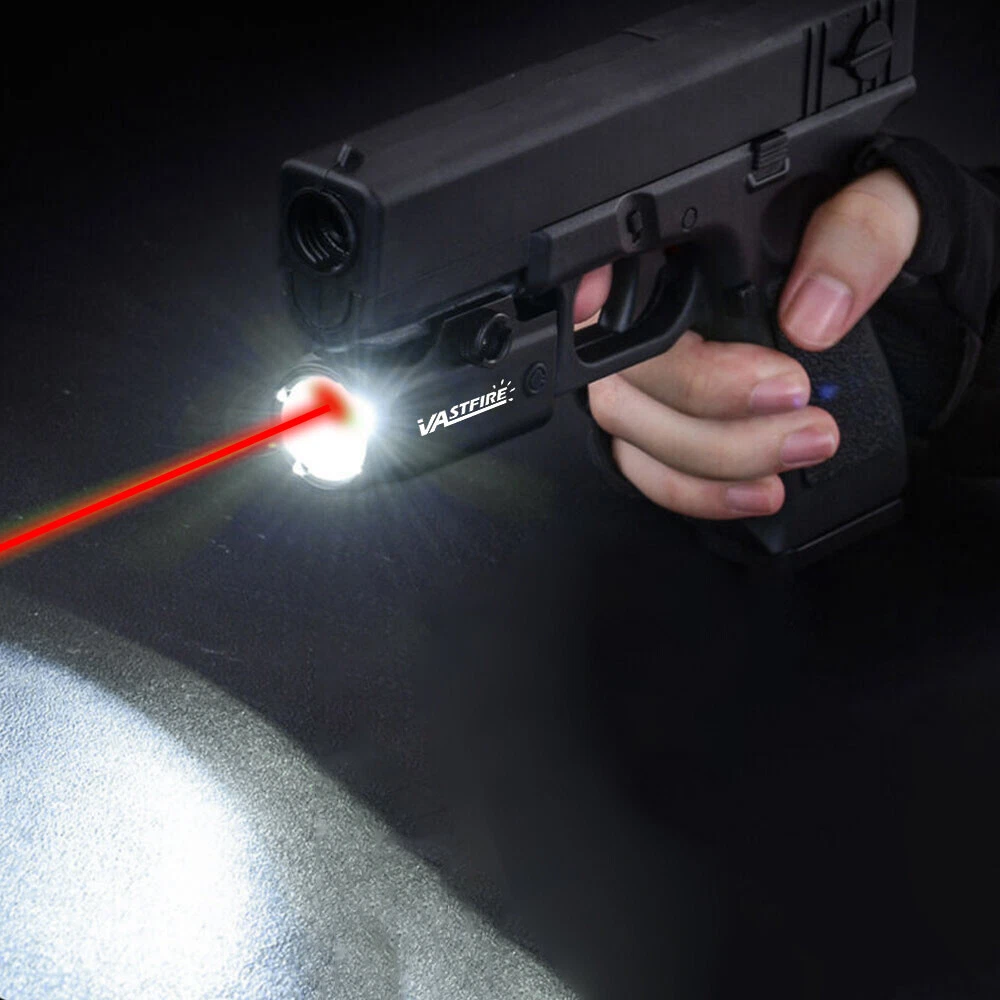Tactical Red Laser Gun Pistol Light Flashlight Combo Rail For