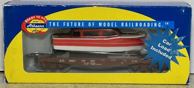ATSF 40  Flatcar #97157 w/ After Taxes  Boat Load by Athearn (TS 6-4166)