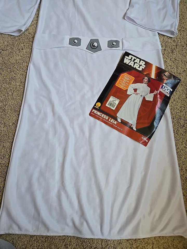 Star Wars Disney Princesa Leia Adulto Mujer Halloween Disfraz OS Peluca Vestido Cinturón Foto 2 de 4