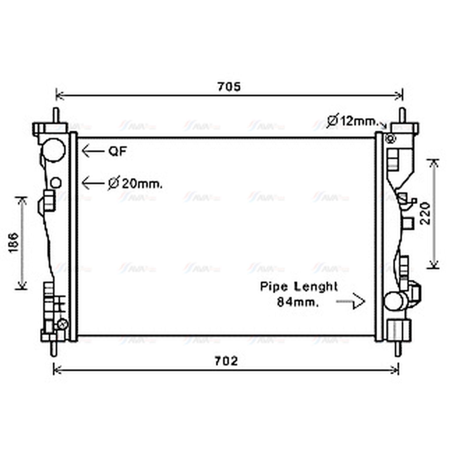 Radiator ALA2120 AVA 50514474