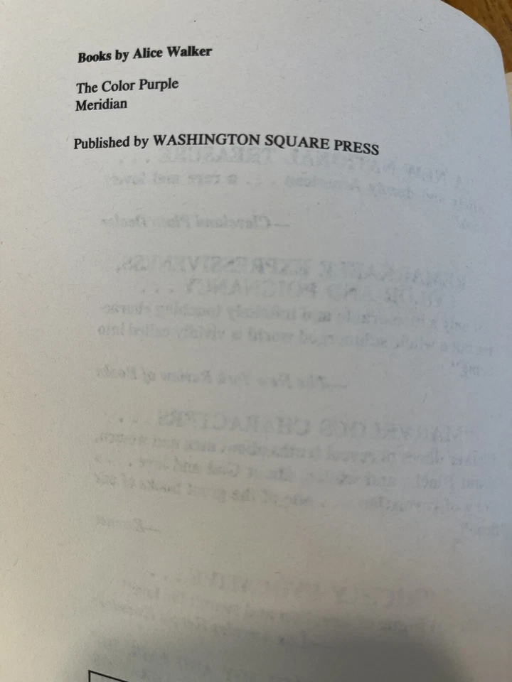 Alice Walker’s The Color Purple - 1st First Edition Print - 1982 Paperback - Image 4 of 4