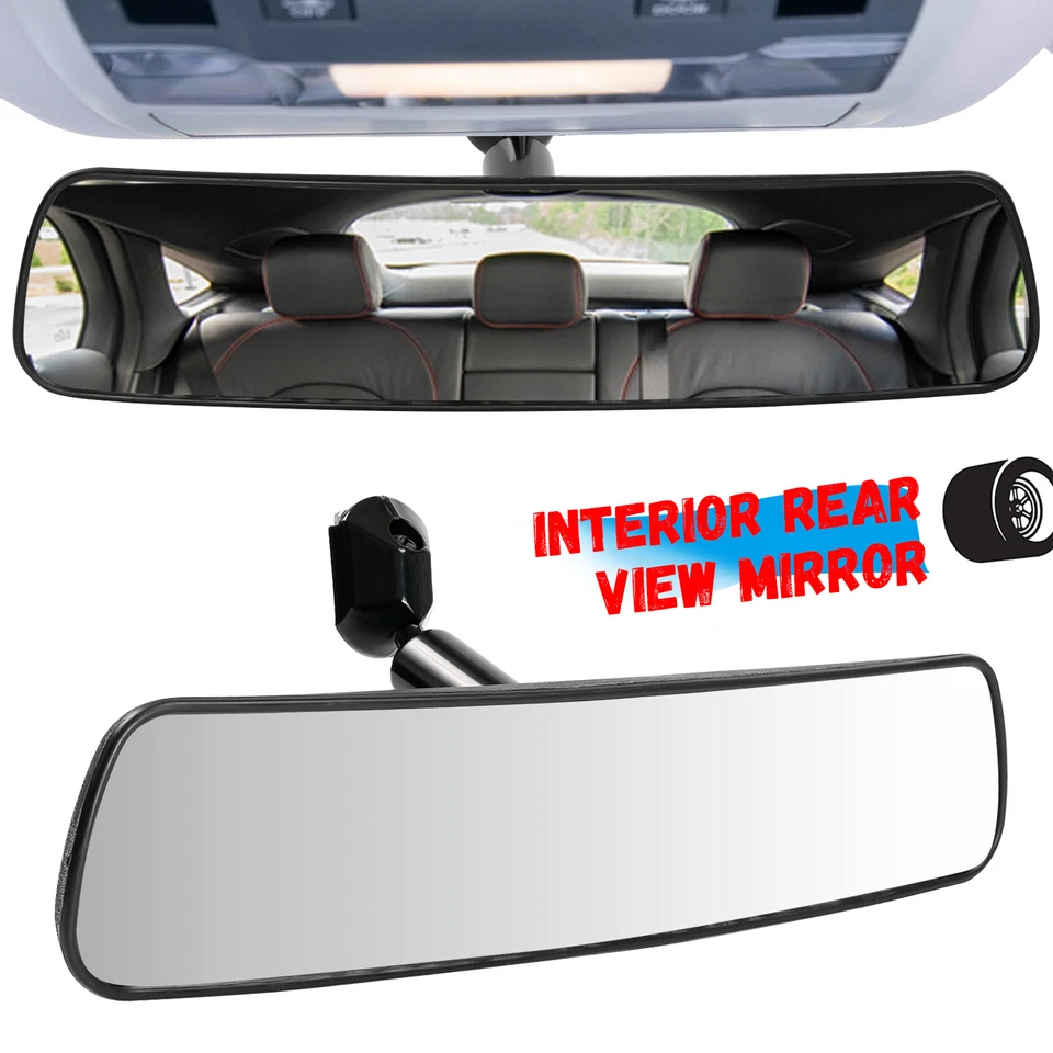 Espejo retrovisor universal para automóvil de 10" interior adhesivo para aprendices de conductor ancho automático EE. UU. Foto 2 de 4