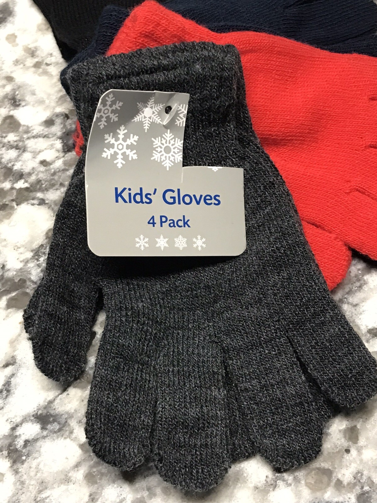 4 PAirs KIDS Children’s Hand Gloves Red Grey Black Navy Glove Winter