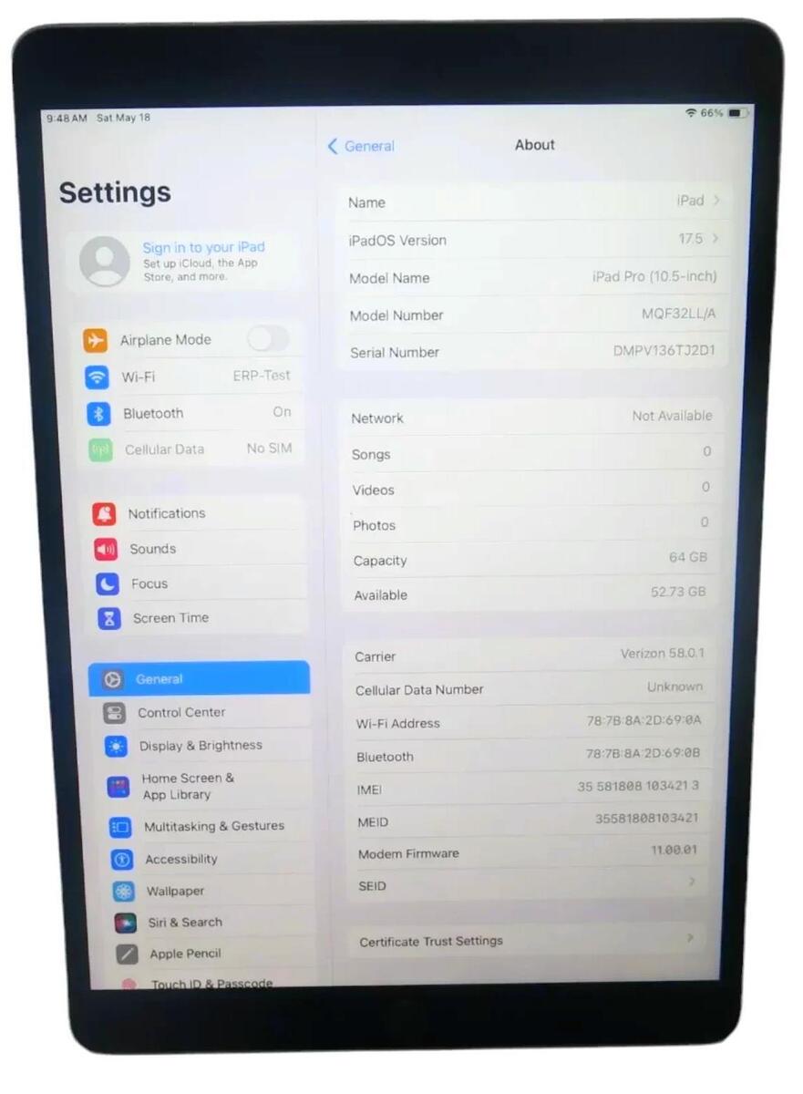 Apple iPad Pro 1st Generation A1709 64GB Wi-Fi 9.7 Apple iPad Pro 1st Generation A1709 64GB Wi-Fi 9.7