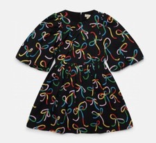 Stella Mccartney Ribbon Print Puff-Sleeve Dress. Brand New size: 14+ Rrp:  £196