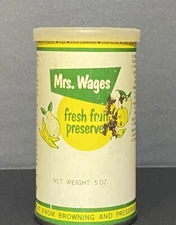 Vintage Mrs Wage’s Fresh Fruit Preserves Empty Tin Can