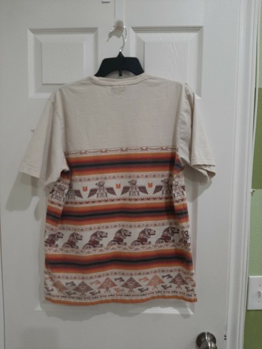 LRG Medium Tan Red Orange Aztec Design Tee - 第 3/6 張圖片