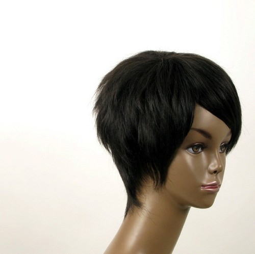 perruque afro femme 100% cheveux naturel courte noir ref JEAN 03 1B - Picture 7 of 8