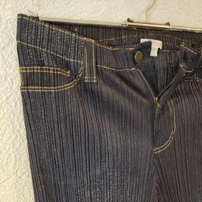 PLEATSPLEASE denim design pants ex 1990s Issey Miyake Pleats