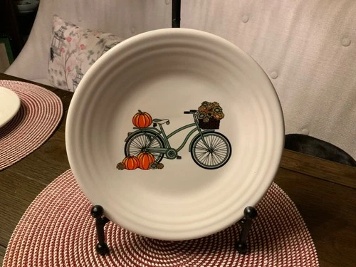 Fiesta "Vintage Bicycle" By Homer Laughlin, Autumn Luncheon Plate