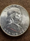 1957 Franklin Half Dollar 50c 90% Silver.      #31