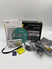 Nikon Coolpix S3300 16.0MP Compact Digital Camera Silver w/6x Zoom Bundle Tested