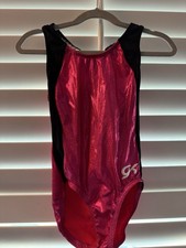 GK Elite GYMNASTICS dance LEOTARD Child Medium CL mystique PINK black striped