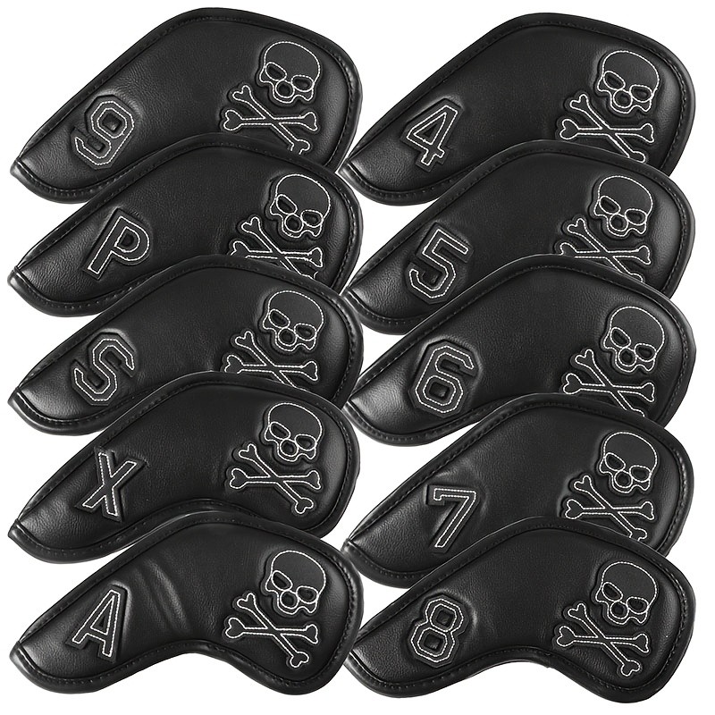 Golf Iron Head Cover Golf Skull Head Cover Golf Club Scratch Resistant 10 Pack