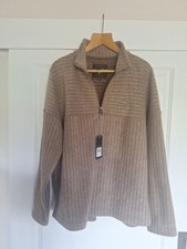 Weird Fish Zaves Eco 1/4 Zip Fleece Jumper Bronze - XL Mens