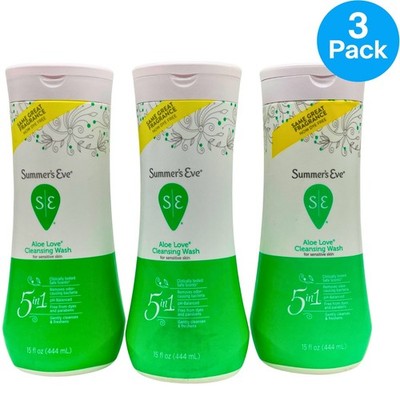 Summer s Eve Aloe Love Cleansing Wash 15 fl oz   3 Pack   New