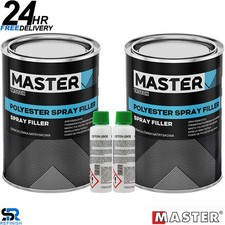 2x Master 1.2kg Polyester Spray Filler & Cetox 350E Hardener Kit