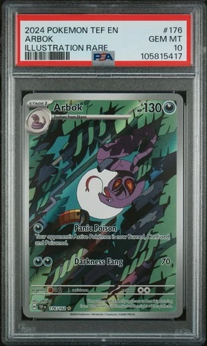 2024 POKEMON TEF EN-TEMPORAL FORCES ILLUSTRATION RARE #176 ARBOK PSA 10