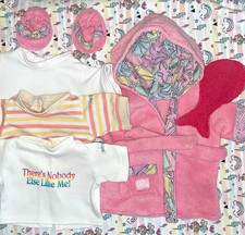 Cabbage Patch Splashin’ Kid Bath Cover-up Robe Slippers Tees EUC NEW for 14”