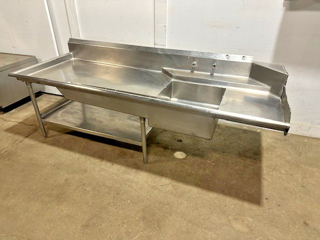 Heavy Duty COMMERCIAL Stainless Steel LEFT SIDE DIRTY TABLE W/SINK FOR DISHWSHER