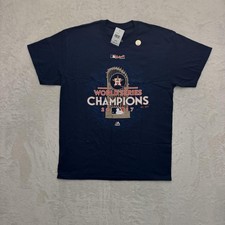 Majestic Houston Astros Shirt Mens Large Blue MLB World Series Champions 2017