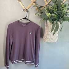Vintage 1990s Fila Womens Small Purple Long Sleeves Pullover Sweatshirt Crewneck