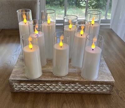 White Flameless Candles & Remote, Battery Operated Flickering Flameless Candles