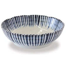 Blue Serving Bowl, Japanese Bowls Made in Japan,17 oz, Microwave & Dishwasher Sa