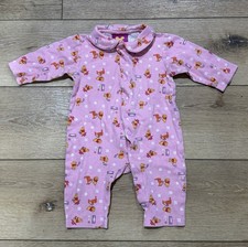 Vintage Disney Winnie The Pooh Pink Baby One Piece Snap Outfit 6-9mo