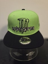 MONSTER ENERGY LIME GREEN & BLACK NEW ERA ADJUSTABLE BASEBALL HAT.  NEW