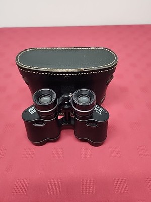 Vintage Super Zenith 8 X 30 Binoculars Field 7.5* Black Carry Case No Strap 