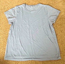 UNIQLO Supima Cotton T Shirt Womens Medium Light Blue Crew Neck Basic