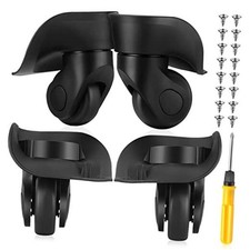 4 Pcs Luggage Wheels Replacement Travel Suitcase Caster Repair Large Black