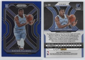 2020-21 Panini Prizm Blue Prizm /199 Xavier Tillman #299 Rookie RC