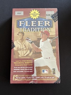 1999 Fleer Tradition Baseball Factory Sealed Retail Box 18 Packs & 3 Bonus Packs