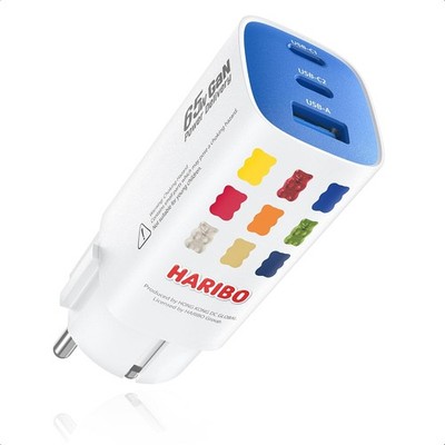 HARIBO USB C Ladegerät 65W 3-Port USB-C Netzteil Schnellladegerät PD PPS k