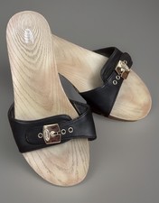 Dr. Scholls Sandals Slide Black Retro Slip-On Sandals Clogs Soft Sole 9