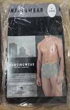 Munsingwear Full Rise Briefs Kangaroo Pouch Black Gray 2Pk Small Discontinued