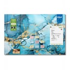 banjado Glas Magnettafel mit 4 Magneten Memoboard Pinnwand Goldene Marmorträume