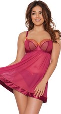 Curvy Kate SG3107 Bardot Babydoll in Berry / Copper
