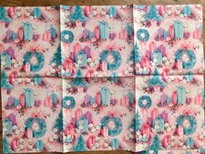 Vtg 1960/70's Christmas Gift Wrapping Paper Lot Poodles