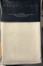 Ralph Lauren RL 624 Solid Sateen King Sham Deco White - NIP
