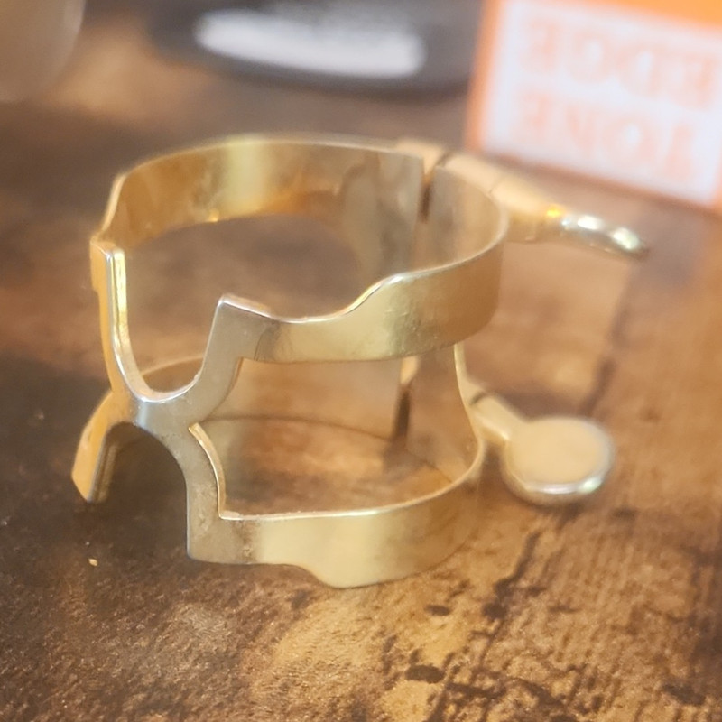 Rico H ligature Gold Brass Saxophone Ligature for Wind & Woodwind Instruments