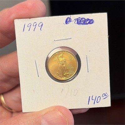 American Gold Eagle $5 Gold Coin 1/10 oz .9167 Fine Gold 1999 Uncertified
