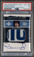 2003 UD Exquisite Collection Limited Logos Auto Patch Darko Milicic /75 PSA 5
