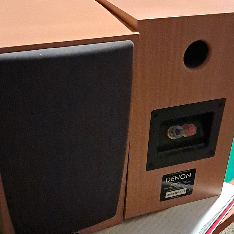 Denon SuperOne Bookshelf Speakers Pair 25W RMS 8 Ohm Wired Brown/Black