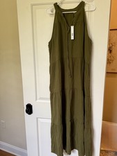Tahari Women's Long Maxi Summer Dress Medium Lakeside Green